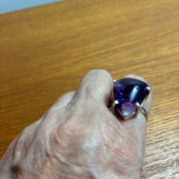 Purple Lodolite 925 Sterling Silver Ring - Picture 12 of 15